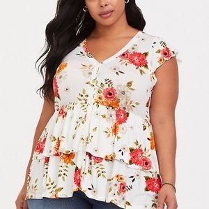 Super soft floral button front babydoll